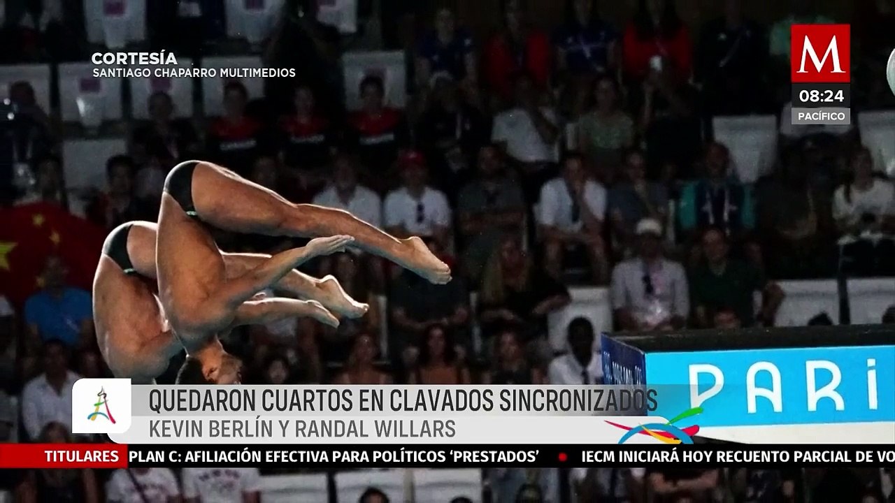 Mexicanos Kevin Berlín y Randall Willars quedaron cuartos en clavados sincronizados