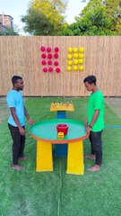 Who can combine luck & skill to pop all the balloons