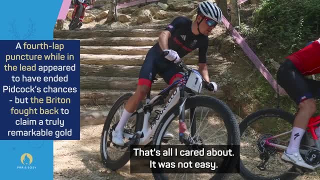 Gold medallist Pidcock says he couldn't let a puncture get in the way of his goal
