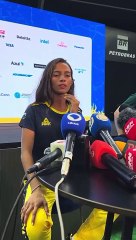 Assessor proíbe Rayssa Leal de responder pergunta em coletiva; assista