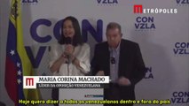 María Corina afirma ter provas da vitória da oposição e fala em mais de 70% dos votos