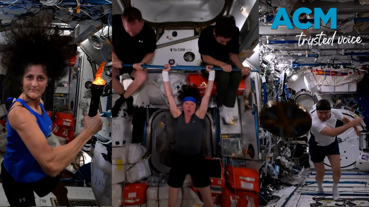 Astronauts try Olympics in space