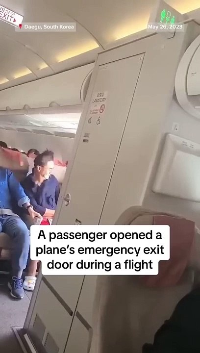 _Passenger opens _plane door during _flight