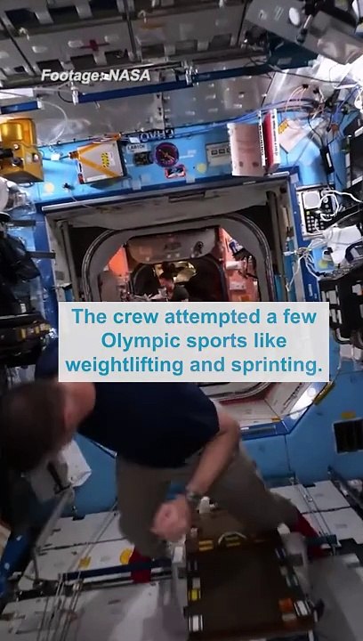 Astronauts try Olympics in space