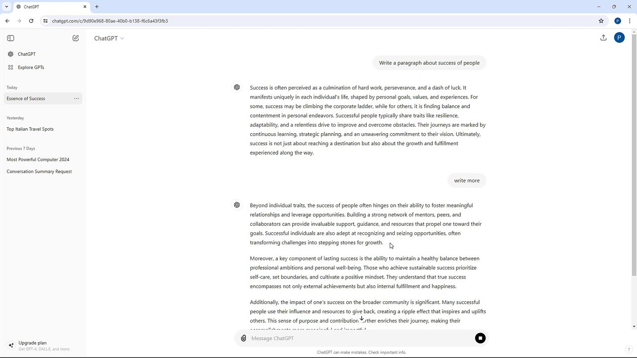 ChatGPT Course Section 5 Using Prompts in Multiple Message