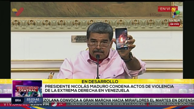 Pdte. Maduro revela pruebas de actos de violencia en Venezuela