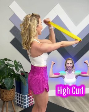 My MOST Requested Workout- BANDED ARMS SHOULDERS TRICEPS & BICEPS with a BAND Pick 3 exercises & mo... my weekly workout plan Type “PLAY” for my plan and a week to STARTType “HOPE” for band info & discount To Teach (2)