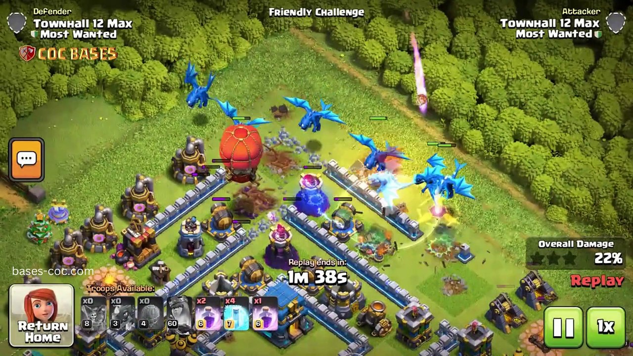 Top Hybrid Base TH12 with Link, Anti 3 stars, Anti Air Layout - Clash of Clans (01)
