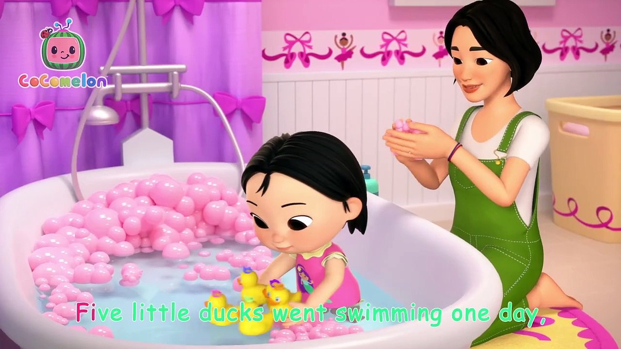 Five Little Ducks in the Bath Song! - CoComelon Nursery Rhymes & Kids Songs-Fun Learning Land