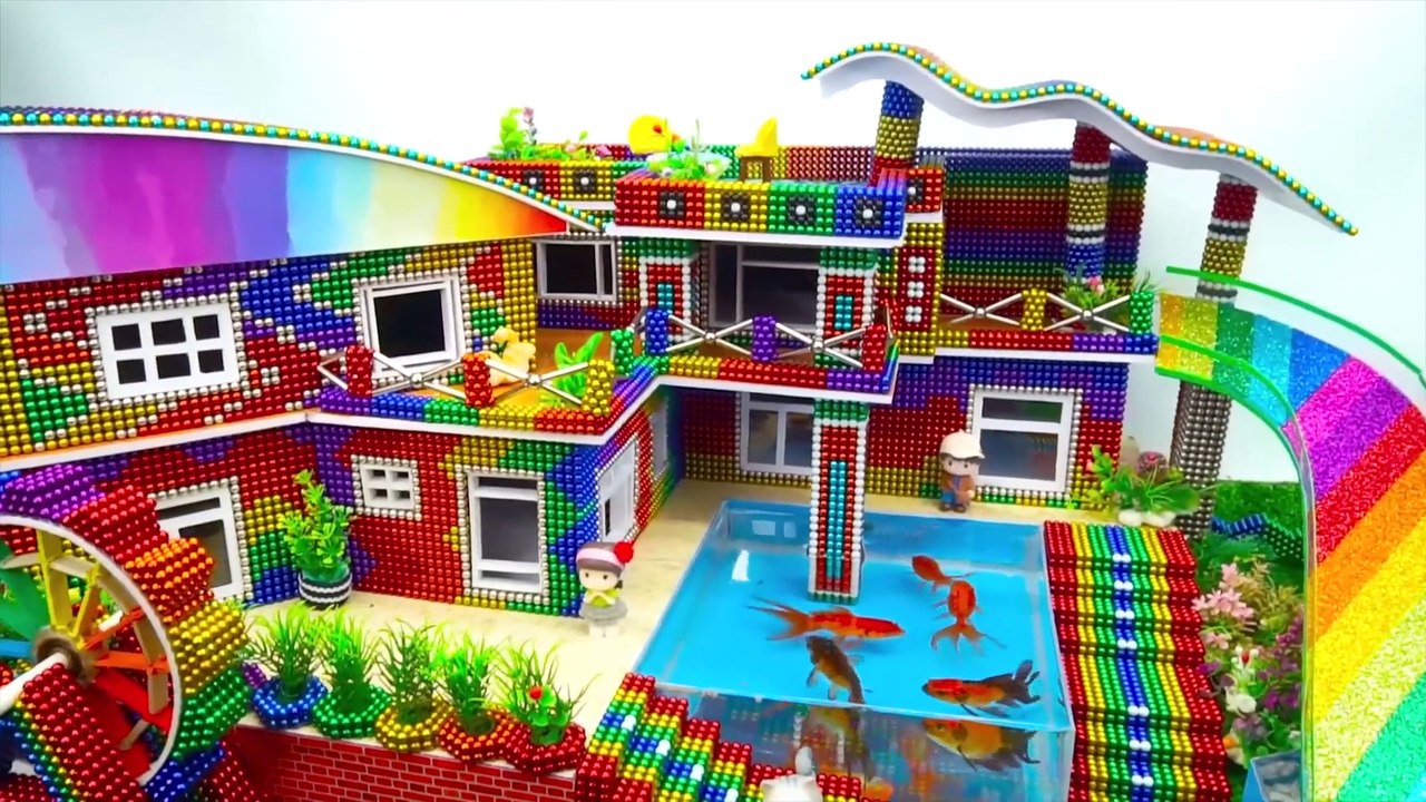 Put the waves on the roof and watch the #buckball double slide go straight into the swimming pool~
