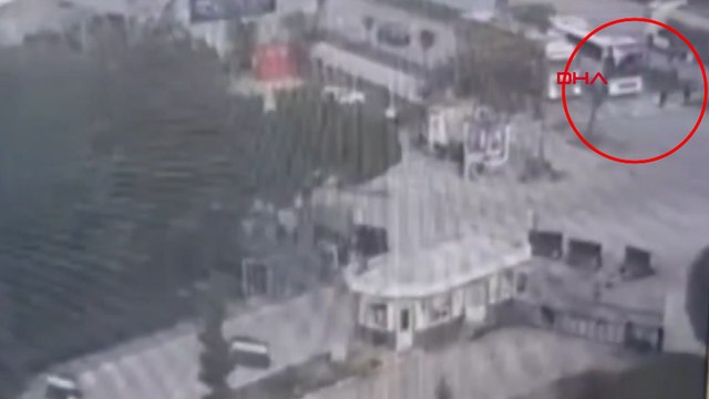 Amasya'da yolcu otobüsünün yayaya çarptığı kaza, güvenlik kamerasında