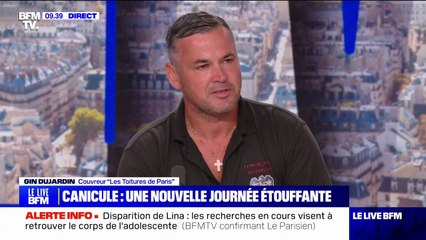 Canicule: "Le client attendra, la sécurité passe avant tout", affirme Gin Dujardin, couvreur à Paris