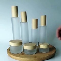 Wholesale Frosted Glass Cream Jar with Water Transfer Printing Cap | Harfaah Plastics UAE