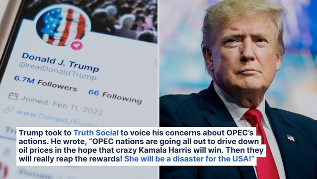 Donald Trump Accuses OPEC Of Manipulating Oil Prices To Favor Kamala Harris, Warns 'She Will Be A Disaster For The USA!'
