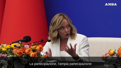 Meloni: "L'obiettivo e' rendere le relazioni commerciali con la Cina piu' eque"
