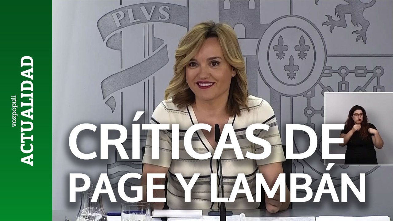 Alegría, sobre las críticas de Page y Lambán: "Siempre vienen de estas dos personas"