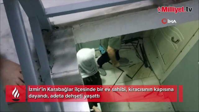 Kapısına dayandığı kiracısına dehşeti yaşattı, o anlar kamerada