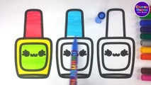 Colorful Nail Polish painting & coloring page marker pen for kids & toddlers