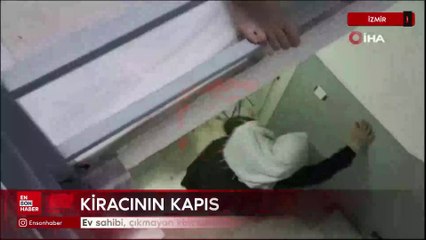 İzmir'de ev sahibi, çıkmayan kiracının kapısına zarar verdi