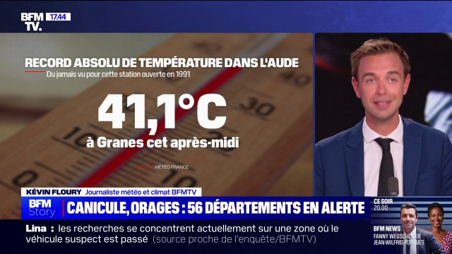 Canicule: le département de l'Aude bat son record absolu de température à Granes, avec 41,1°C ce mardi après-midi