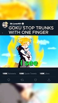 GOKU stops trunks with one finger #dragonball #goku #vegeta #trunks #db