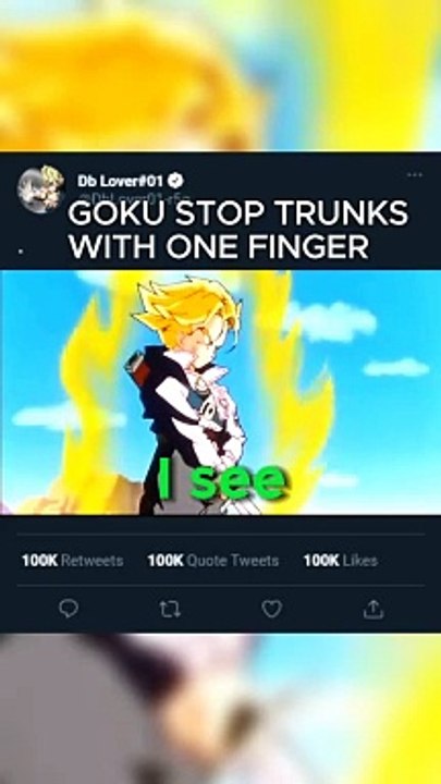 GOKU stops trunks with one finger #dragonball #goku #vegeta #trunks #db