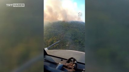 İzmir'de çıkan orman yangınına müdahale ediliyor