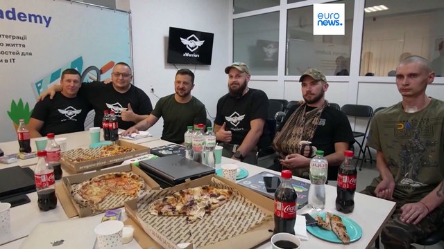 Ukraine's Zelenskyy meets patients and medics at military rehab center in northwestern region