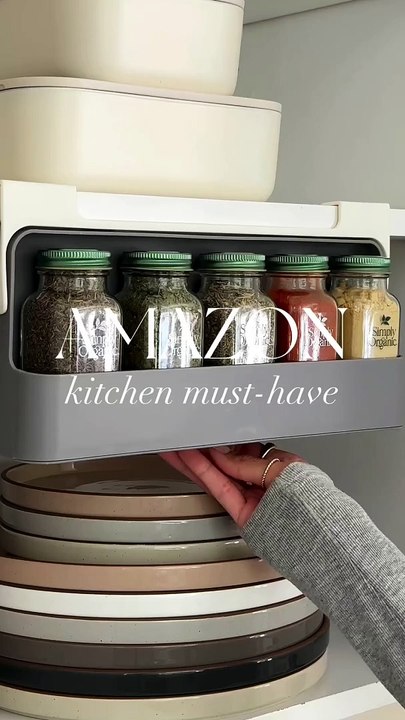 Spice Rack Organizer | Under-Shelf Kitchen Cabinet Storage Solution for Spices