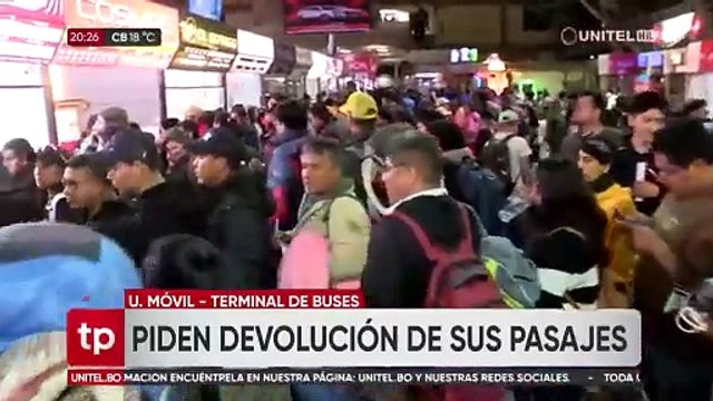 Cochabamba: Suspenden salida de buses ante anuncio de bloqueos y viajeros piden devolución de pasajes