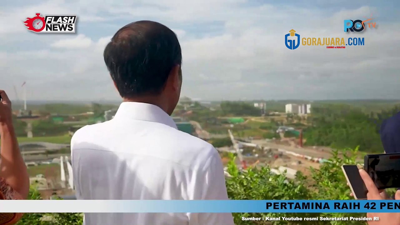 PRESIDEN JOKOWI TINJAU KAWASAN ISTANA DI IKN BARENG AWAK MEDIA
