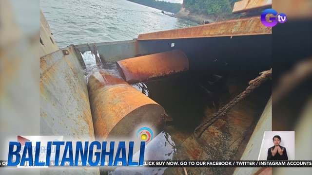 Sumadsad na MV Mirola 1, nadiskubreng abandonado at pinangangambahang magdulot ng oil spill | Balitanghali