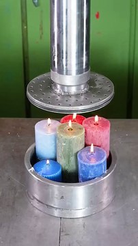 Crushing Candles and Crayons With Hydraulic Press _hydraulicpress _crushing _satisfying _viral