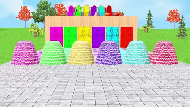 Paint Animals Cow Elephant Gorilla Buffalo Zebra Hippo, Fountain Crossing Transformation Cartoon