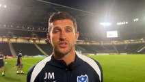 Pompey boss John Mousinho interviewed after 1-1 draw with MK Dons