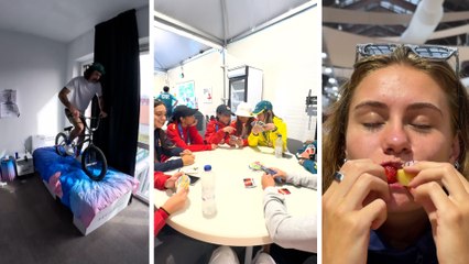 Uno, muffin et pain au chocolat : la vie du village olympique racontée sur les réseaux