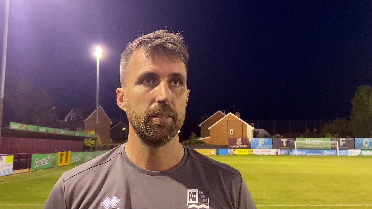 Farnham Town manager Paul Johnson post-Bracknell Town