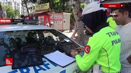 Adana'da ceza yiyen sürücü trafik polisleriyle tartıştı
