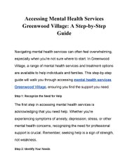 Accessing Mental Health Services Greenwood Village: A Step-by-Step Guide