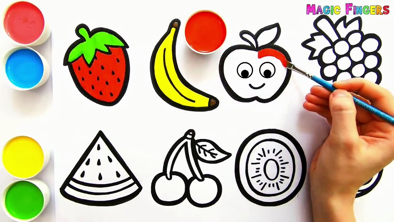 Let s Learn How to Draw Fruits Together _ Painting, Drawing, Coloring Tips for Toddlers & Kids #149