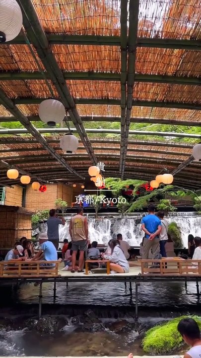 JAPAN  Nagashi Somen, a traditional Japanese dish. You can enjoy it at Kibune in Kyoto