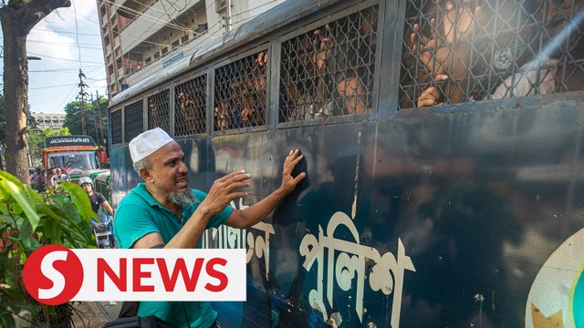 'Save your children,' protester shouts from police van at March for Justice in Bangladesh