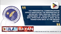 DTI Sec. Alfredo Pascual, nagbitiw na sa puwesto