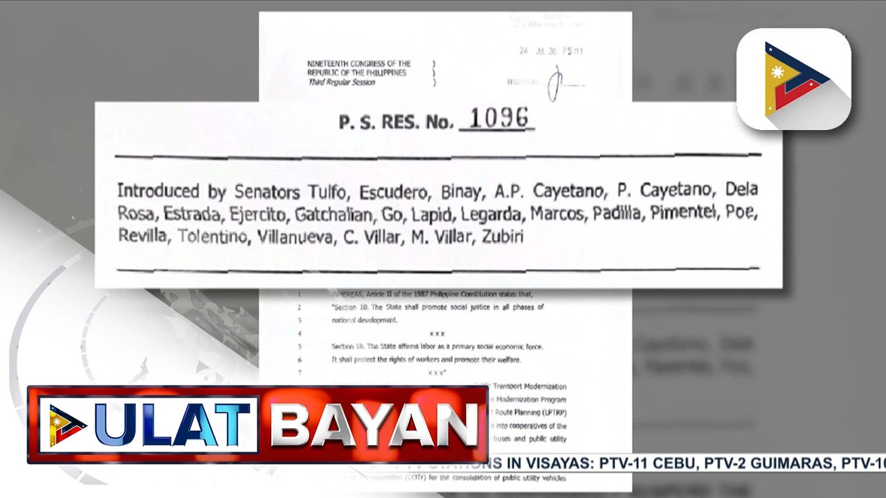 Resolusyong suspendihin pansamantala ang implementasyon ng PUV modernization program, pinirmahan ng ilang senador