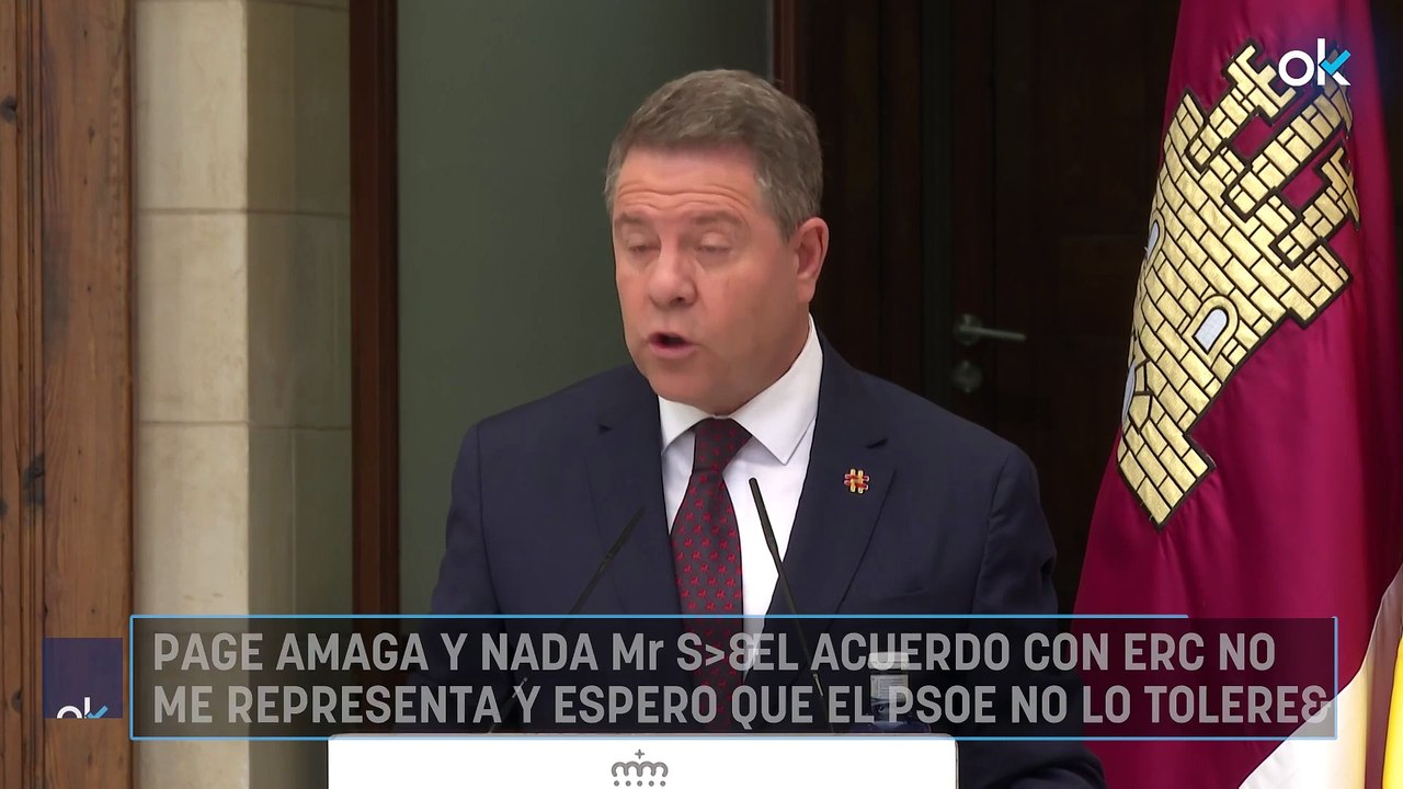Page amaga y nada más: «El acuerdo con ERC no me representa y espero que el PSOE no lo tolere»