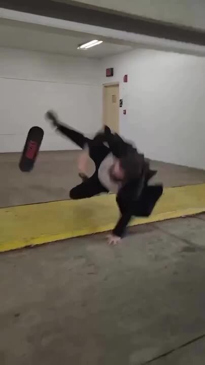 Man Falls Down Hard While Skateboarding