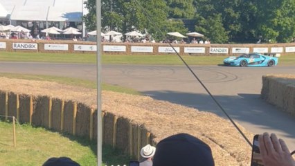Unexpected crash at Goodwood Festival of Speed as racing car collides with barrier