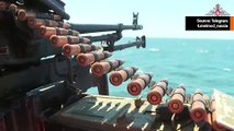 ビデオ：カスピ小艦隊のロシア艦船が海戦に参加