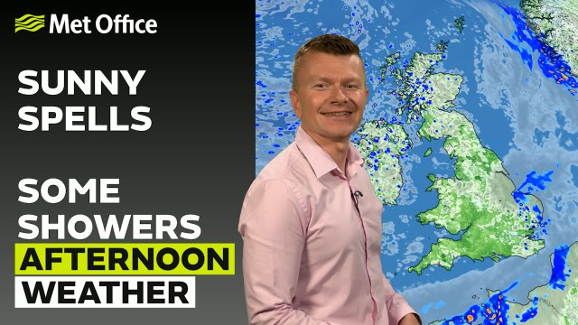 Met Office Afternoon Weather Forecast 03/08/2024 - Sunny spells, showers in the north