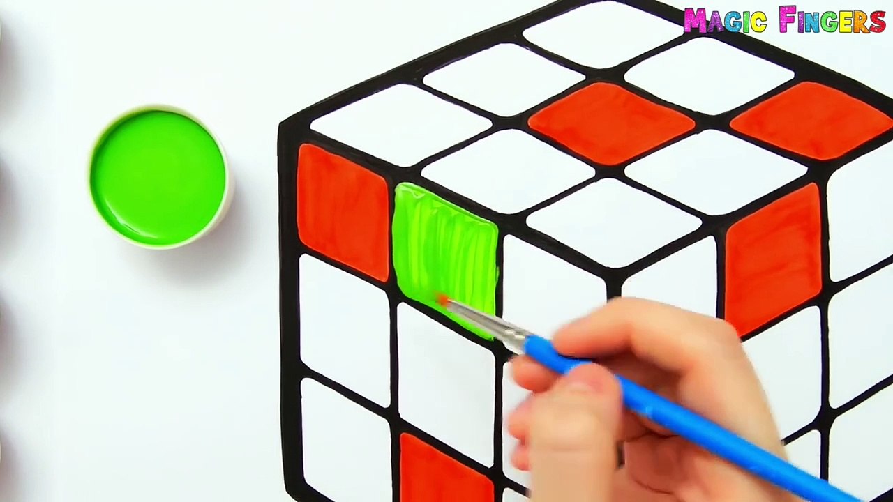 Rubik s Cube Drawing, Painting, Coloring for Kids & Toddlers _ Easy 3D Drawing #236